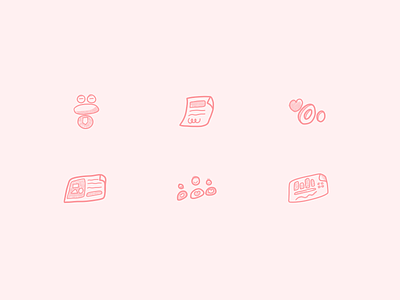 Hand-drawn Icons branding creators earthy hand drawn hand lettering icon iconography newsletter pastels