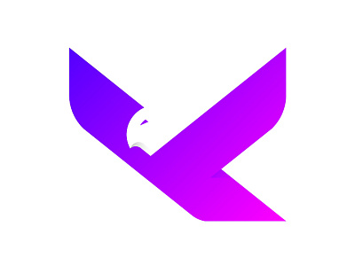 K Eagle - Gradient blue blue bird branding concept design fintech gradient icon k k letter k logo logo logo alphabet logomaker logomark purple typography ultraviolet vector yoga perdana