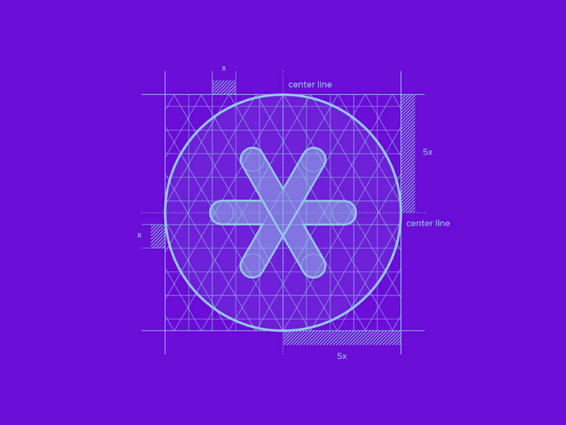 Frintern Rebrand - Grid ux ui illustrator logomark icon circle branding rebrand identity design purple grid logo brand design