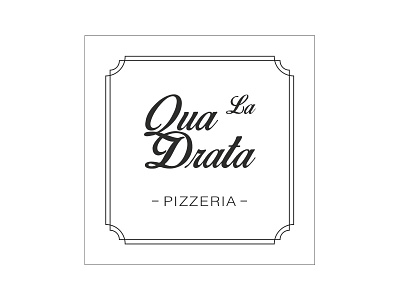La Quadrata Pizzeria black design italian logo pizza white