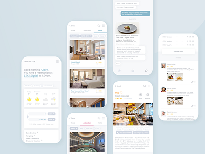 Trip Planner App app clean color concierge itinerary minimal mobile personalized reviews search simple travel ui ui design ux ux design