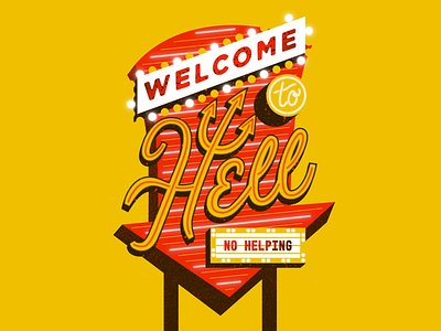 NO HELPING after effects animation hell neon type typography vegas