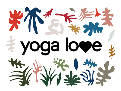 Yoga Love branding flowers heart logo love plants yoga