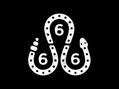 666 R2 666 horseshoe icon logo satan snake