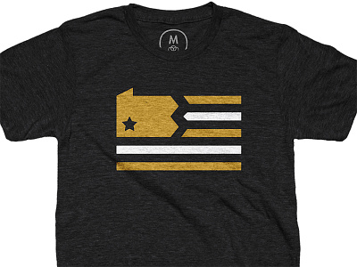 Penn Flag black and yellow cottonbureau flag gold icon penguins pirates pittsburgh steelers