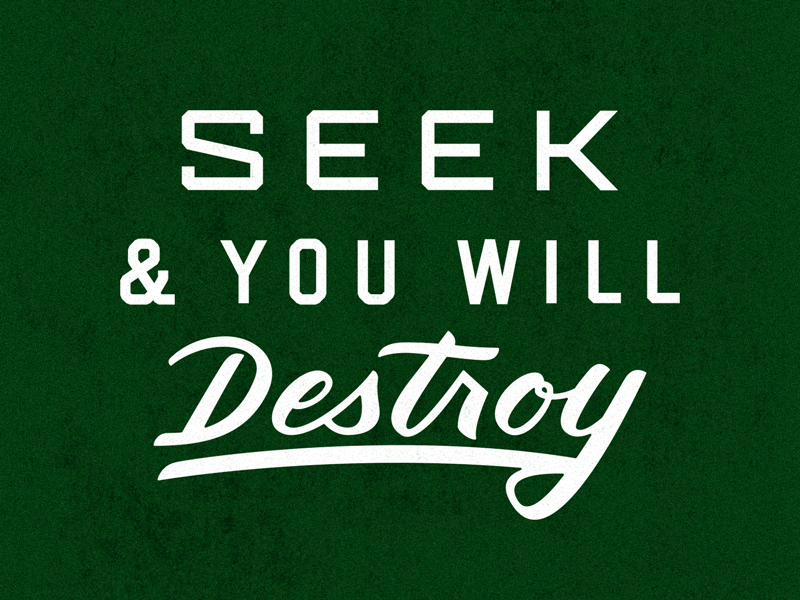 Seek & you will destroy. ampersand destroy lettering motivation script seek type typography will you