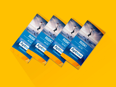 Aptivaa Brochure advert advertise advertisement blue brand brochure brochure design company design graphic graphic design modern text white yellow