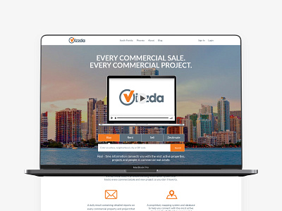 Vizzda Website concept design digital estate flat interface minimalism modern orange product real estate ui ux webdesign website website builder white