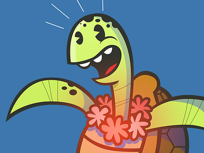 Turtle cartoon illustration ocean scuba sea turtle