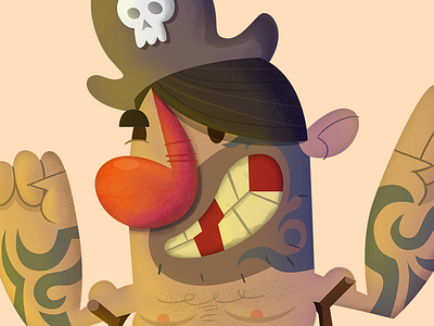 First Mate Peggy cartoon illustration peg leg pirate skillshare textures