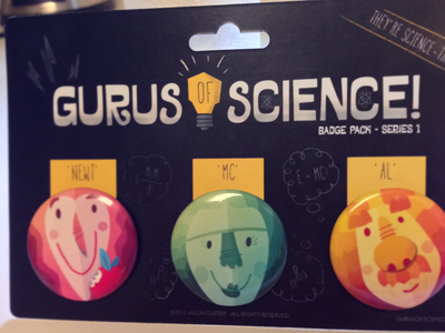Gurus of Science - Series 1 legit badges cartoon illustration packaging pins science