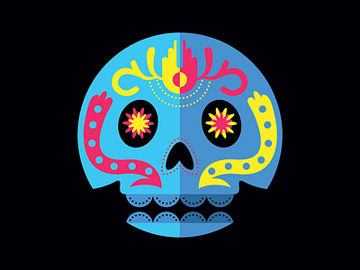 Day of the Dead - Skull 01 badges cartoon day of the dead illustration pins sugar skull