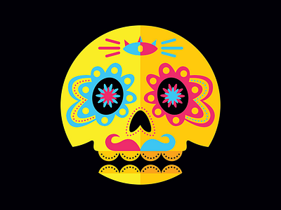 Day of the Dead - Skull 03 badges cartoon day of the dead illustration pins sugar skull