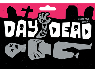 Day of the Dead - Packaging badges cartoon illustration pins saul bass skull