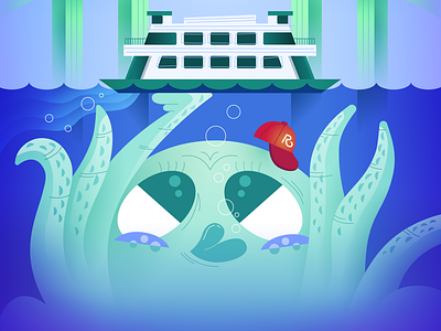Tacoma Is Where The Heart Is (Re-upload) cartoon illustration octopus seattle tacoma vector washington