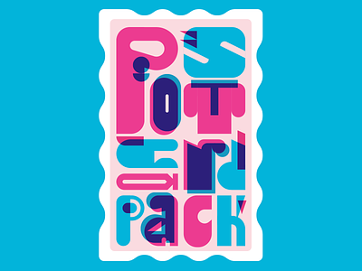 Postcard Pack Packaging packaging typography vector