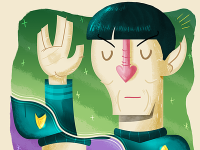 Spock Poster - Top Half cartoon illustration movies star trek trekkies