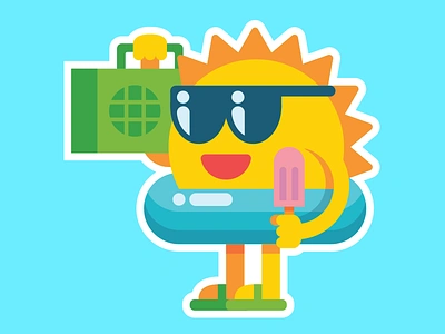 Chillin' Sun cartoon illustration music popsicle sticker summer summer time