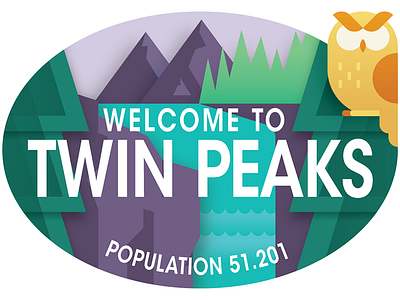 Travel Sticker - Twin Peaks agent cooper illustration papercraft vector