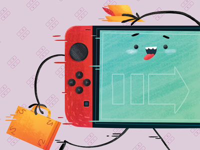 Nintendo Switch - On the move cartoon device illustration inspiration videogames