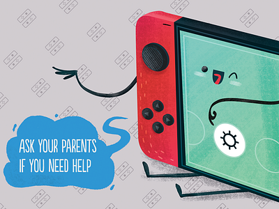Nintendo Switch - Setup cartoon device illustration inspiration videogames