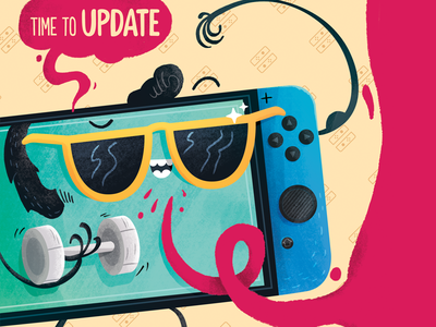 Nintendo Switch - Update cartoon device illustration inspiration videogames