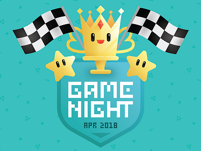Game Night - April 2018 games illustration kart mariokart racing star sticker vector