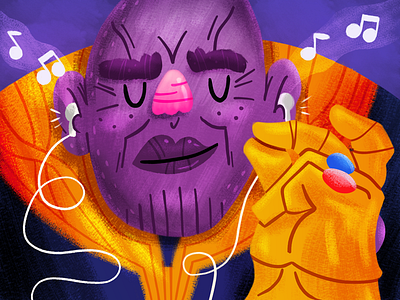 Some Thanos Time avengers illustration ipad snap to the beat superhero thanos
