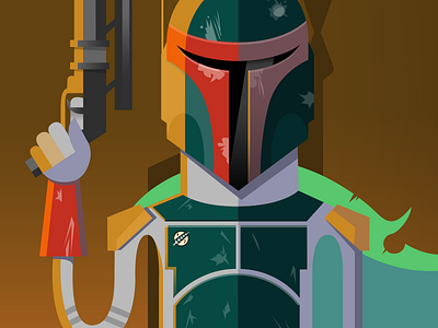 Boba Fett boba fett bounty hunter cartoon illustration movies star wars vector