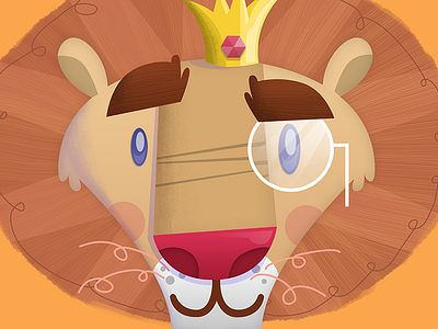 Lion animal cartoon illustration king leo texture