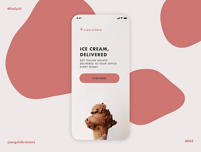 DailyUI 003 - Landing Page app dailyui dailyui 003 icecream landing page subscription ui