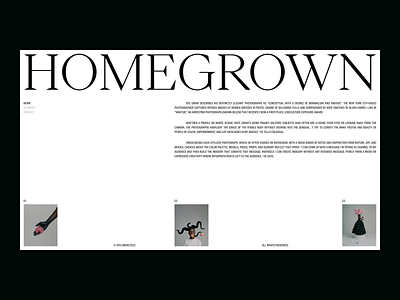 HOMEGROWN art direction design layout typography