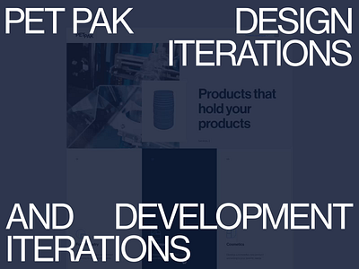PET PAK ITERATIONS art direction design layout ui website