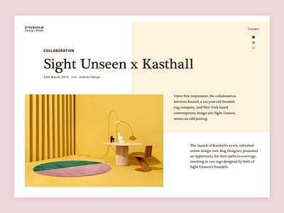 Sight Unseen art direction design layout motion photography transition typography ui