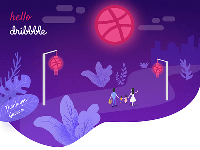 Hello Dribbble illustation