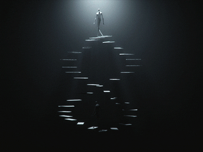 Stairs Of Infinity 3d animation art character conceptual design existential gif infinity motion spinning stairs