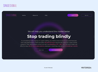 Spacesignals — Professional crypto trading experts blockchain crypto crypto currency crypto exchange homepage landing trading trading platform ui uiux ux web