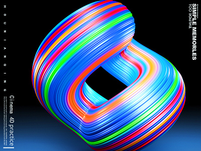 C4D Practice colorful distorted the three dimensional