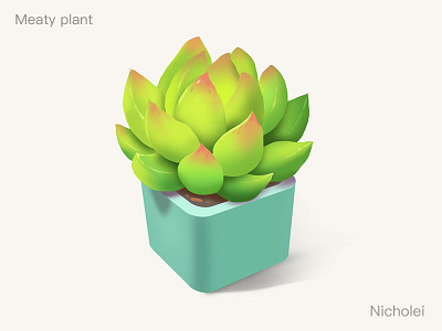 Meaty plant realistic illustrations