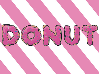 Donut font digital art donut illustration