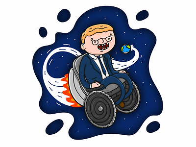 Stephen Hawking caricature cartoon comic doodle drawing hawking rip space stephen