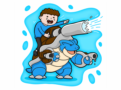 Having a BLAST! blastoise caricature cartoon character comic funny game pokemon pokken tournament