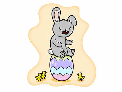 So that’s where Easter Eggs comes from? bunny caricature cartoon character chicks comic easter egg eggs funny rabbit