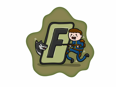 F is for Fallout caricature cartoon character comic doodle fallout font funny illustration letter type typography