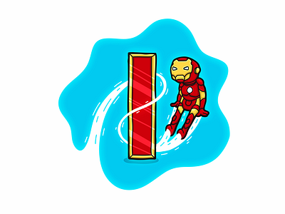 I is for Iron Man caricature cartoon character comic doodle font funny illustration ironman letter type typography