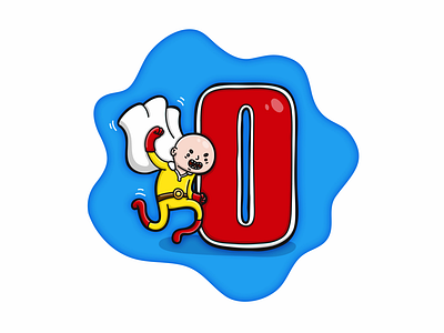O is for One Punch Man caricature cartoon character comic doodle font funny illustration letter one punch man type typography