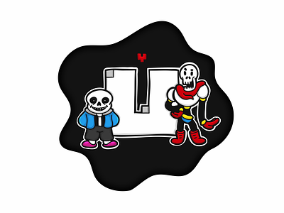 U is for Undertale caricature cartoon character comic doodle font funny illustration letter type typography undertale