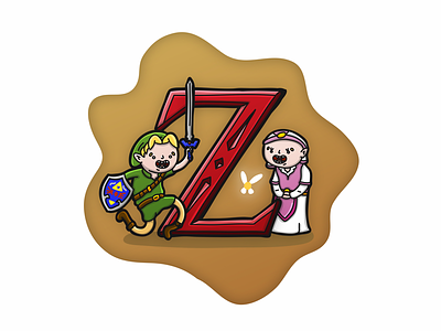 Z is for Zelda caricature cartoon character comic doodle font funny illustration letter type typography zelda