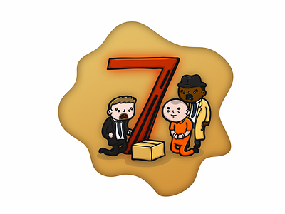 7 is for Se7en caricature cartoon character comic doodle font funny illustration letter se7en type typography