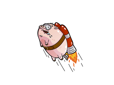 Pigs really can fly! caricature cartoon character comic doodle fly fun funny illustration pig quirky wacky